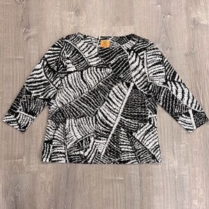 Ruby Rd. Petite Leaf Print Textured Shirt